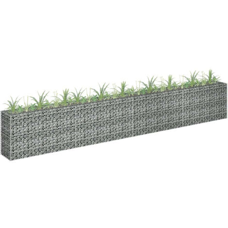Lit surélevé à gabion Acier galvanisé 360x30x60 cm