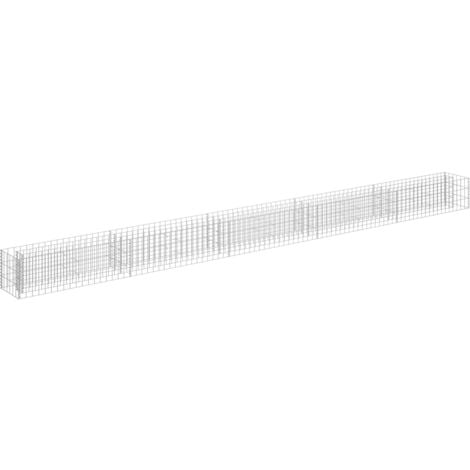 Lit surélevé à gabion Acier galvanisé 450x30x30 cm vidaXL