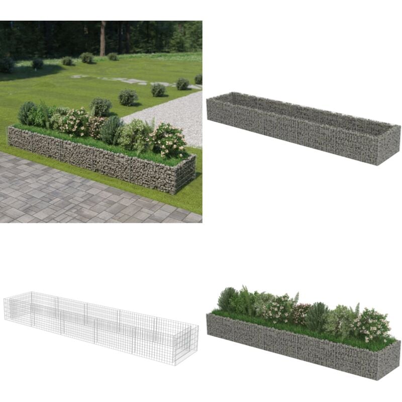 Vidaxl - Lit surélevé à gabion Acier galvanisé 450x90x50 cm - Jardinière - Gabion - Fleur - Plante - Décoration Extérieur - Home & Living