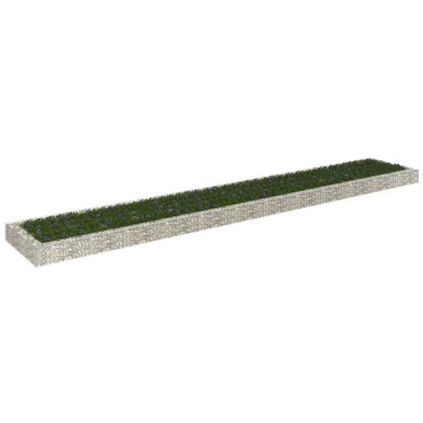 Lit surélevé à gabion Acier galvanisé 600x100x20 cm