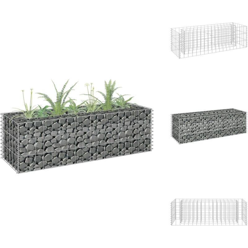 Lit surélevé à gabion Acier galvanisé 90x30x30 cm - Jardinière à Gabion - Jardin Vertical - Bac De Plantation - Border Fleurie - Décoration Extérieur