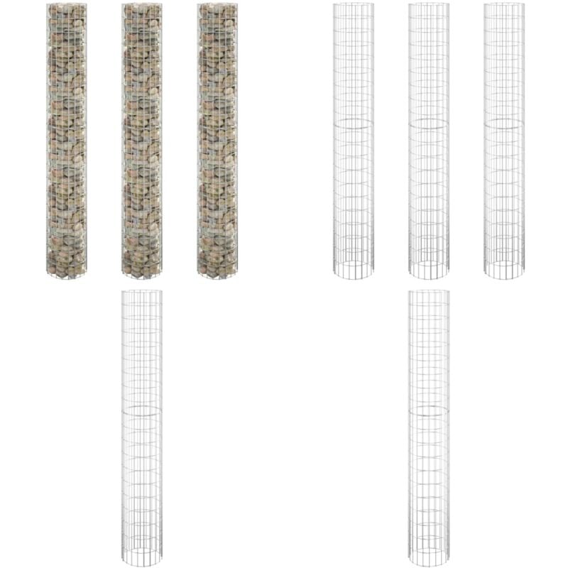 Lit surélevé à gabion circulaire 3pcs Acier galvanisé Ø30x200cm - Jardiniere En Gabion - Lit Surélevé - Bacs De Plantation - Décoration Extérieur