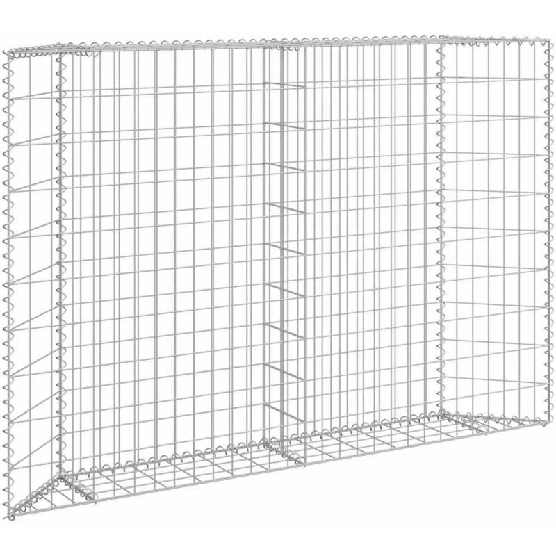 Lit surélevé à gabion en trapèze Acier galvanisé 150x20x100 cm