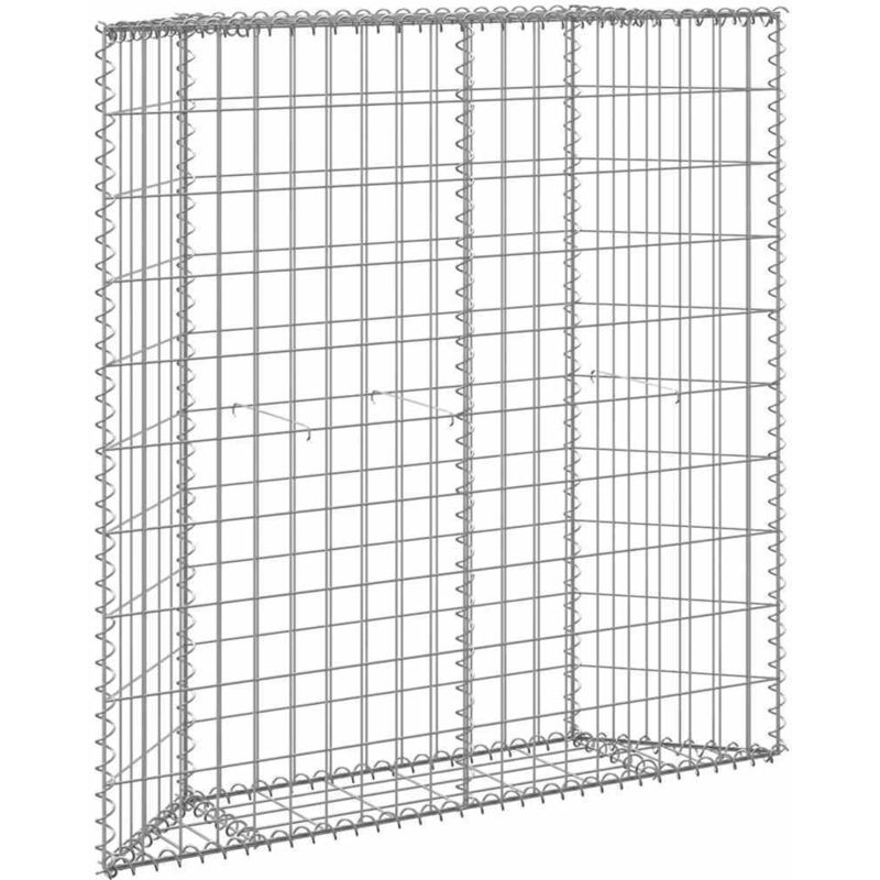 Lit surélevé à gabion en trapèze Acier galvanisé 100x20x100 cm