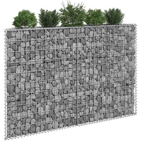 Lit surélevé à gabion en trapèze Acier galvanisé 150x20x100 cm