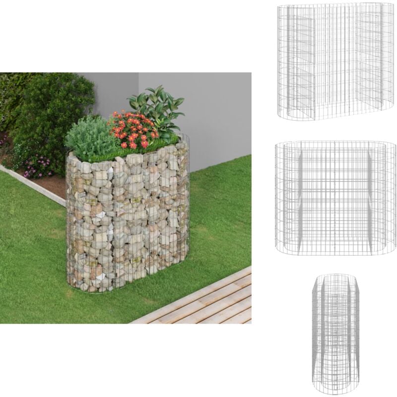 Lit surélevé à gabion Fer galvanisé 120x50x100 cm - Jardiniere En Gabion - Lit Surélevé - Bac Acier - Décoration Extérieur - Fleur Pot