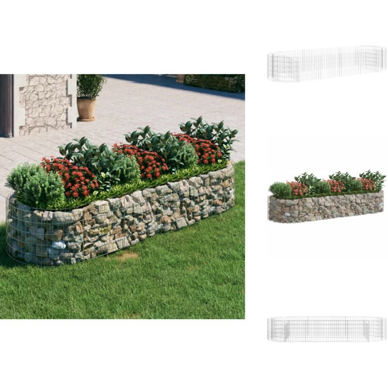 Lit surélevé à gabion Fer galvanisé 300x100x50 cm - Jardiniere En Gabion - Lit Surélevé - Bac Acier - Décoration Extérieur - Fleur Pot