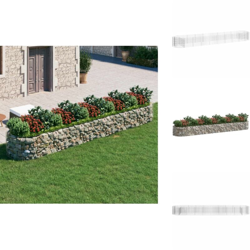 Lit surélevé à gabion Fer galvanisé 500x100x50 cm - Jardin - Jardinière - Bac Acier - Gabion - Décoration Extérieur