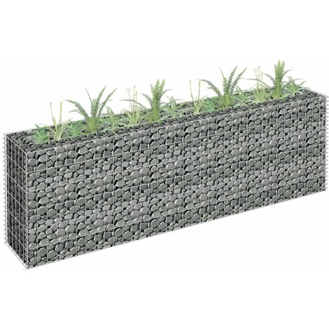 Lit surélevé à gabion  Jardinière à gabion  Panier de Gabion de Jardin décoratif Acier galvanisé 180x30x60 cm KOL5362