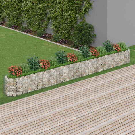 Lit surélevé à gabion  Jardinière à gabion  Poteau à panier de gabion Fer galvanisé 540x50x50 cm KOL1768