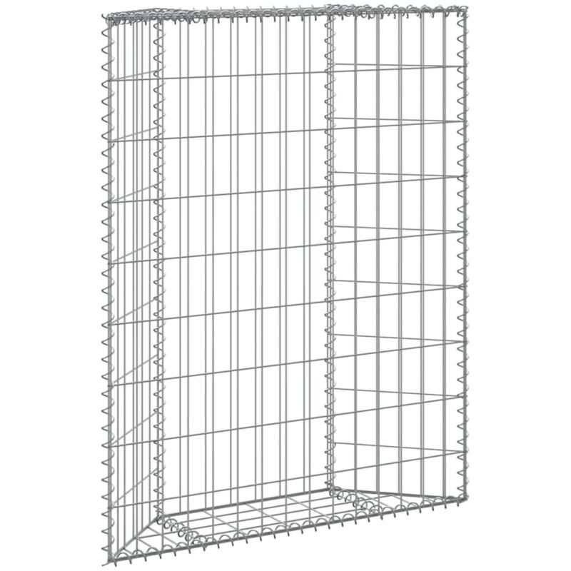 Lit surélevé à gabion-Jardinière en cage à pierre en trapèze Acier galvanisé 80x20x100 cm