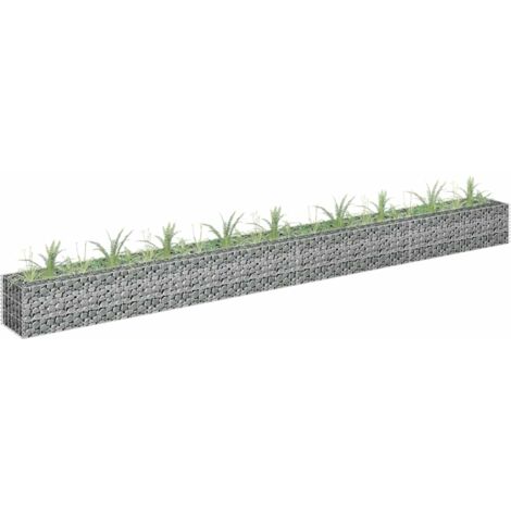 Lit surélevé à gabion-Jardinière en cage à pierre-Jardinière à gabion Acier galvanisé 360x30x30 cm