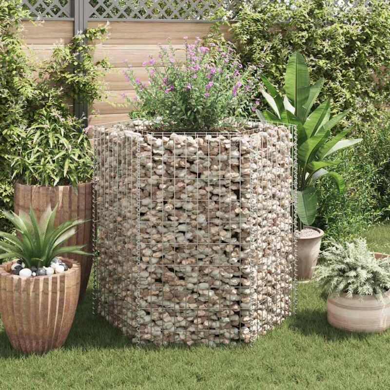 Lit surélevé à gabion-Jardinière en cage à pierre-Jardinière à gabion hexagonale 100x90x100 cm