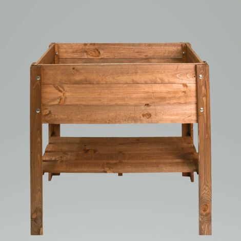 Lit surélevé avec étagère en bois - anthracite Esscherts Garden