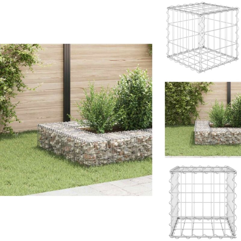 Lit surélevé cube à gabion Fil d'acier 30x30x30 cm - Jardiniere Gabion - Bac a Planter - Border Fleurie - Jardin Vertical - Decoration Exterieur