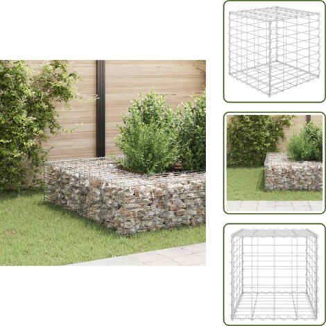 Lit surélevé cube à gabion Fil d'acier 40x40x40 cm - Jardinière À Gabion - Jardin Vertical - Bac Plante - Border Fleuri - Décoration Extérieur