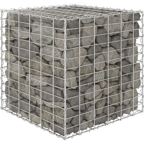 Lit sureleve cube a gabion Fil d'acier 60x60x60 cm