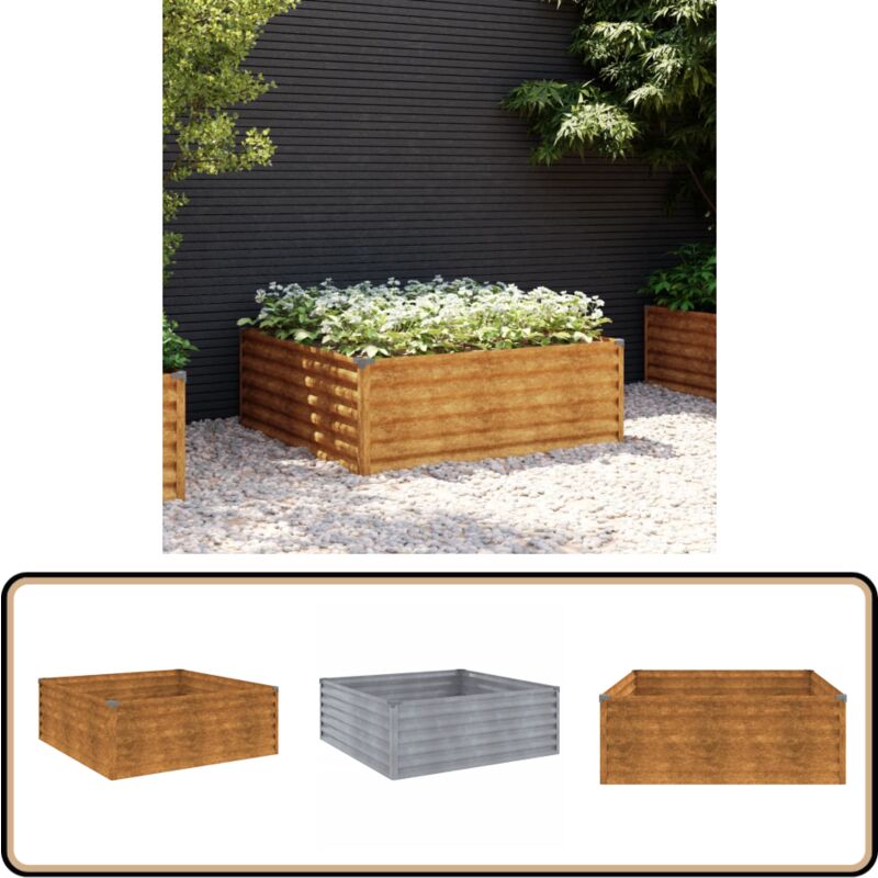 Vidaxl - Lit surélevé de jardin 100x100x36 cm acier corten - Jardiniere Exterieur - Bac a Fleurs - Lit Surélevé Jardin - Acier Corten - Plante
