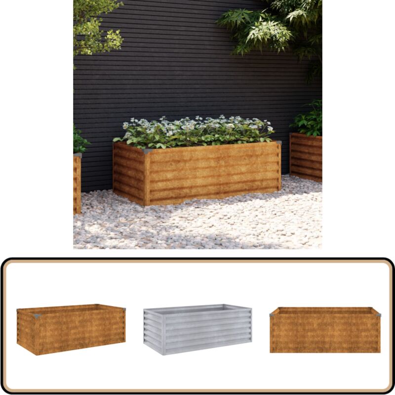 Vidaxl - Lit surélevé de jardin 100x50x36 cm acier corten - Jardiniere Exterieur - Bac a Fleurs - Lit Surélevé Jardin - Acier Corten - Decoration