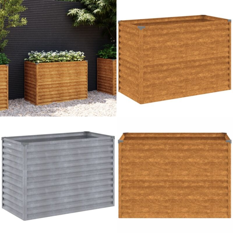Lit surélevé de jardin 100x50x69 cm acier corten - Jardinière - Bac à Fleurs - Pot De Fleurs Extérieur - Acier Corten - Lit Surélevé - Home & Living