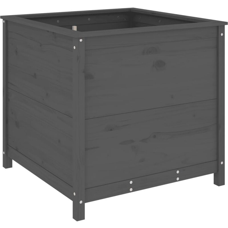Vidaxl - Jardinière gris 82,5x82,5x78 cm bois massif de pin