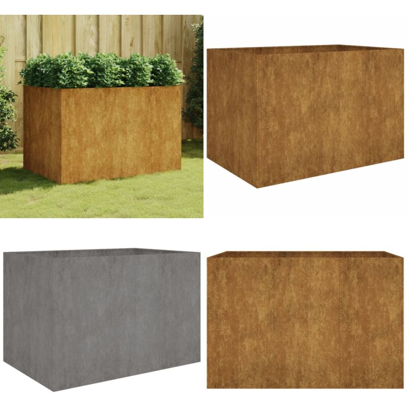 Lit surélevé de jardin 120x80x80 cm acier corten - Jardiniere Exterieure - Pot De Fleurs Extérieur - Bac Plante - Lit Surélevé Jardin - Décoration