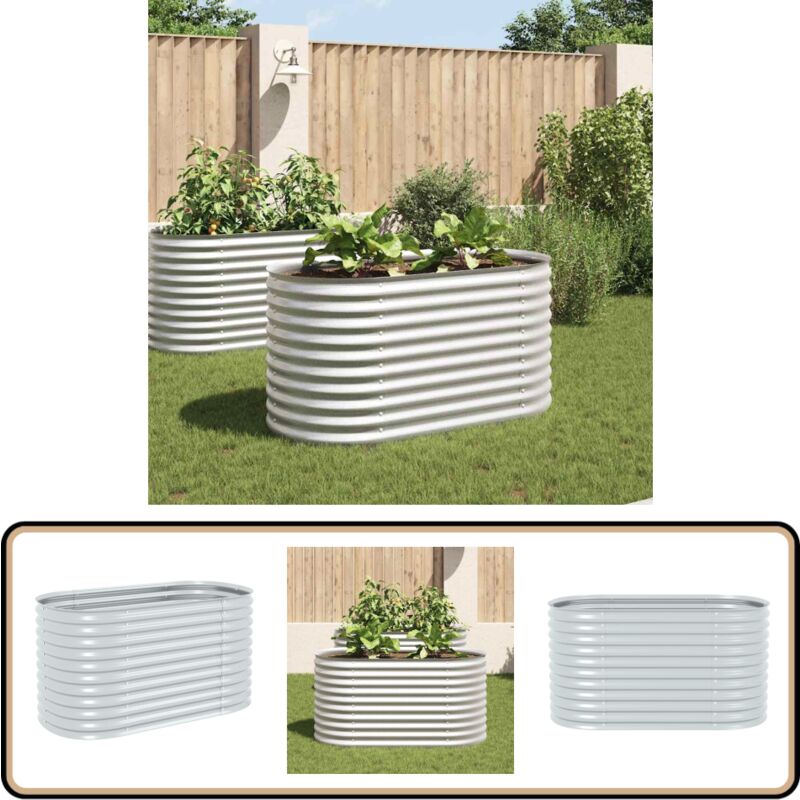 Vidaxl - Lit surélevé de jardin 160x80x81 cm Acier galvanisé Argenté - Jardiniere Exterieur - Pot Plante Metal - Bac Plante Aluminium - Lit Surélevé