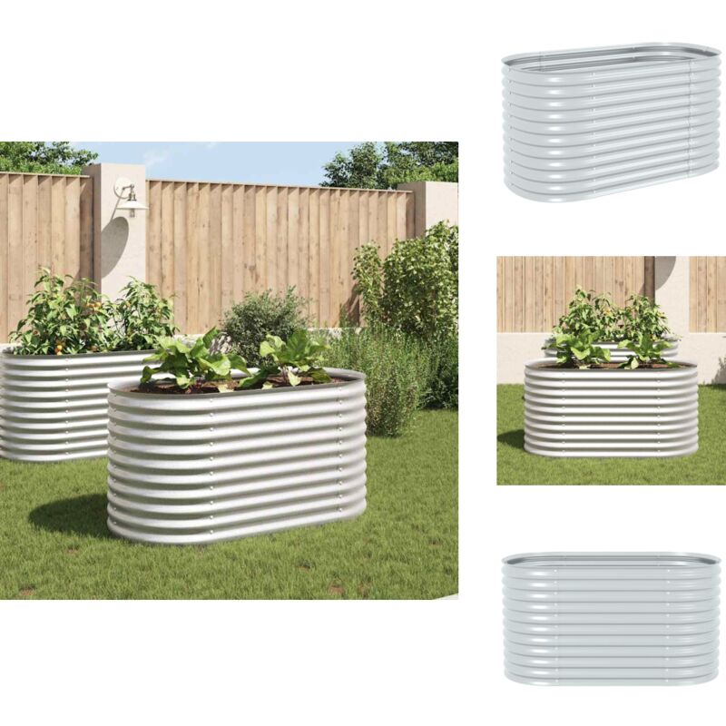 Vidaxl - Lit surélevé de jardin 160x80x81 cm Acier galvanisé Argenté - Jardiniere Exterieur - Pot Plante Metal - Bac Plante Aluminium - Lit Surélevé