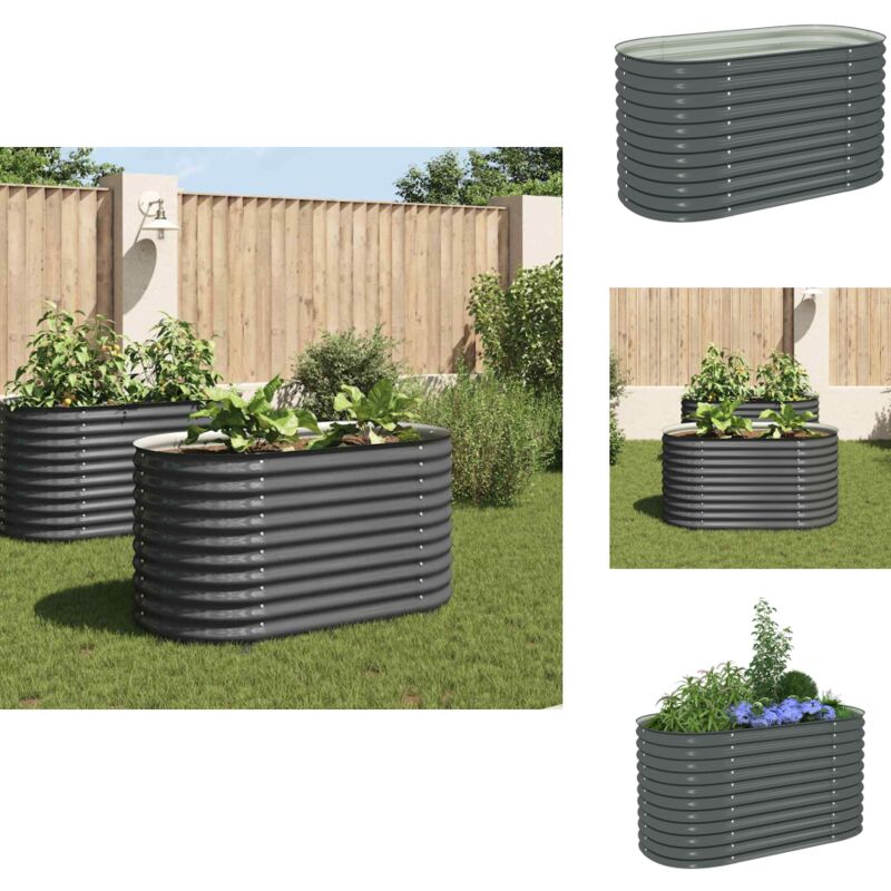 Vidaxl - Lit surélevé de jardin 160x80x81 cm Acier galvanisé Gris - Jardiniere Exterieur - Pot Plante Exterieur - Bac Plante - Lit Surélevé Jardin