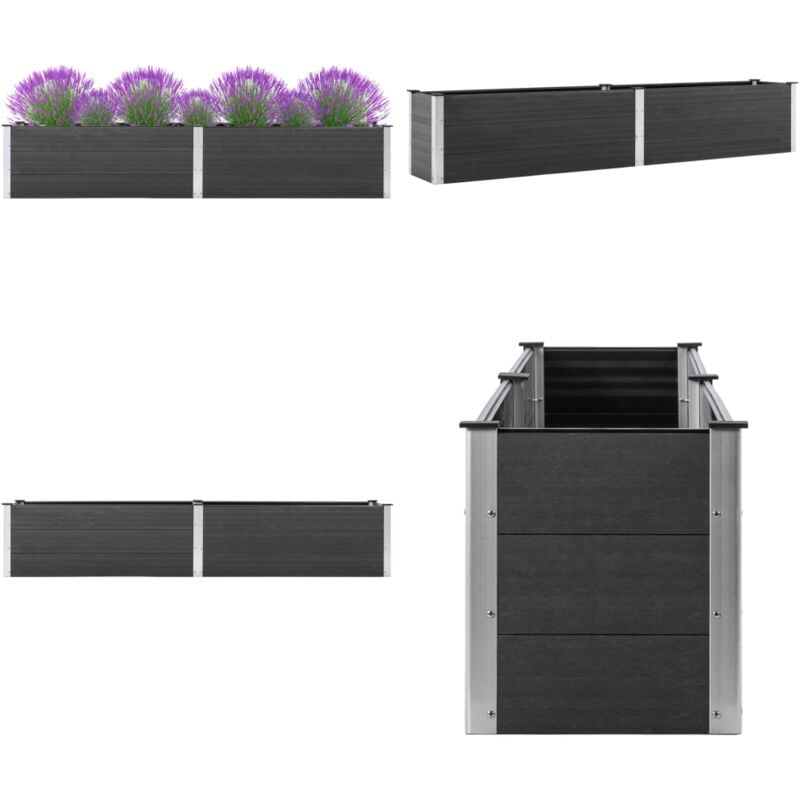 Vidaxl - Lit surélevé de jardin 200x50x54 cm wpc Gris - Jardinière - Bac à Plantation - Pot De Fleurs - Décoration Jardin - Mobilier Jardin - Home &