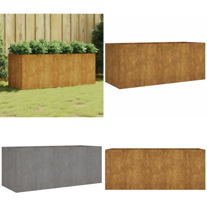 Lit surélevé de jardin 200x80x80 cm acier corten - Jardiniere - Pot De Fleurs Extérieur - Bac à Plantation - Lit Surélevé - Acier Corten - Home &