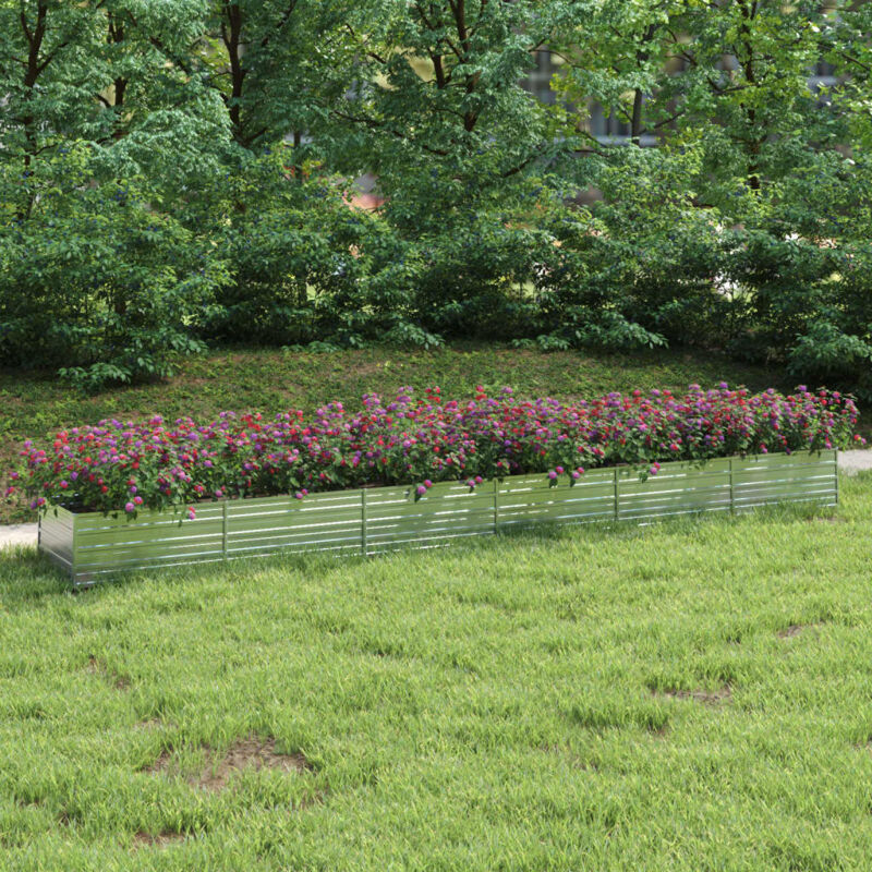 Vidaxl - Lit surélevé de jardin 600x80x45 cm Acier galvanisé Argenté