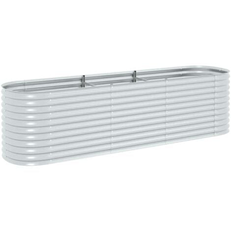 Lit surélevé de jardin 320x80x81 cm Acier galvanisé Argenté vidaXL