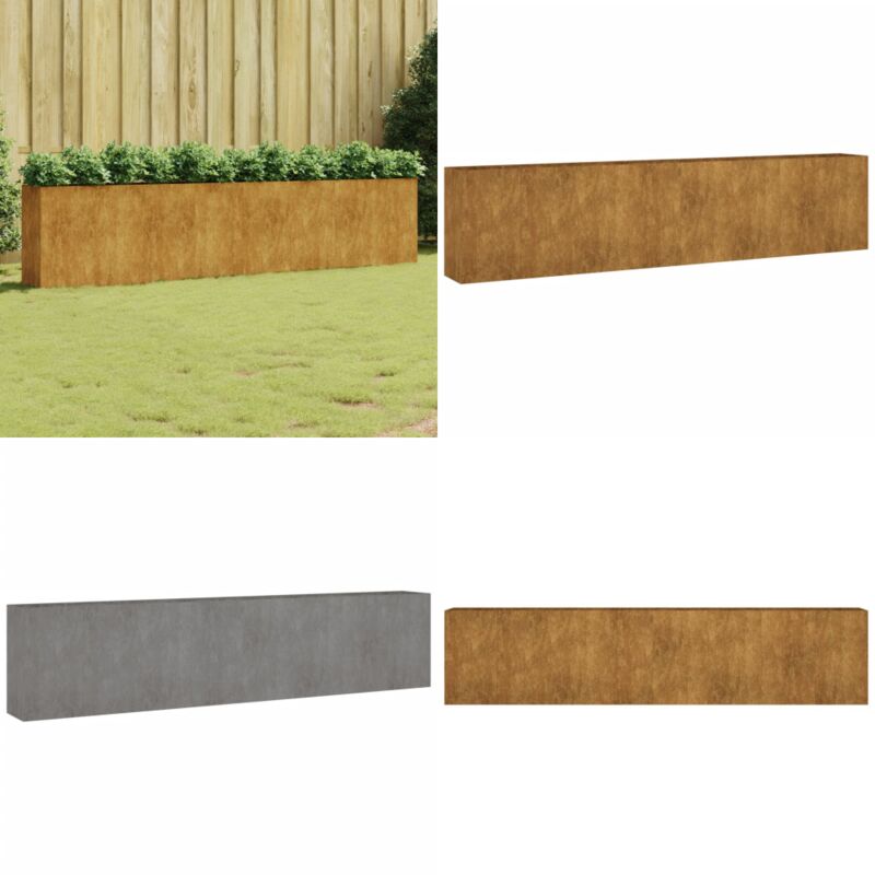 Lit surélevé de jardin 360x40x80 cm acier corten - Jardiniere Exterieur - Pot De Fleurs Extérieur - Lit Surélevé Jardin - Bac Plante - Acier Corten