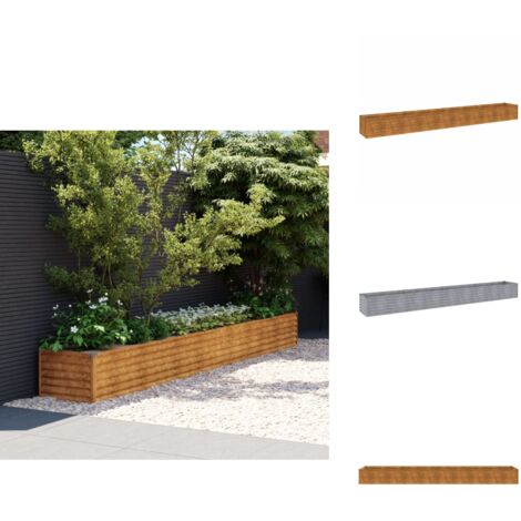 Jardinière Lit Surélevé De Jardin 100x50x36 Cm Acier Corten WVGQ6713 - 5