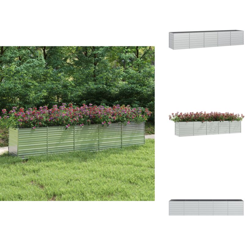 Vidaxl - Lit surélevé de jardin 400x80x77 cm Acier galvanisé Argenté - Jardinière Métallique - Pot De Fleurs Extérieur - Bac De Culture - Lit