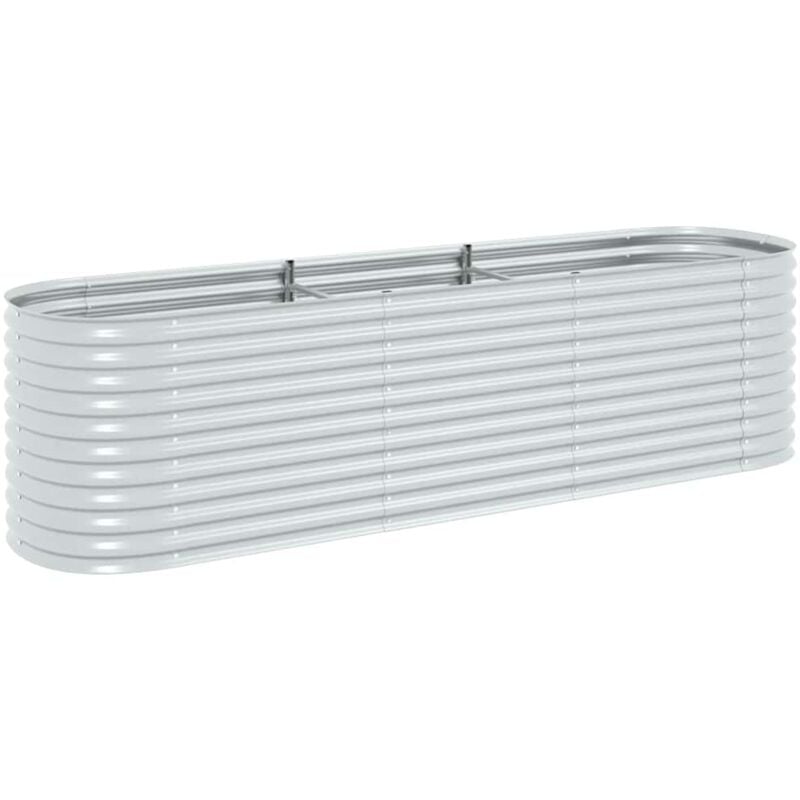 Vidaxl - Lit surélevé de jardin 320x80x81 cm Acier galvanisé Argenté