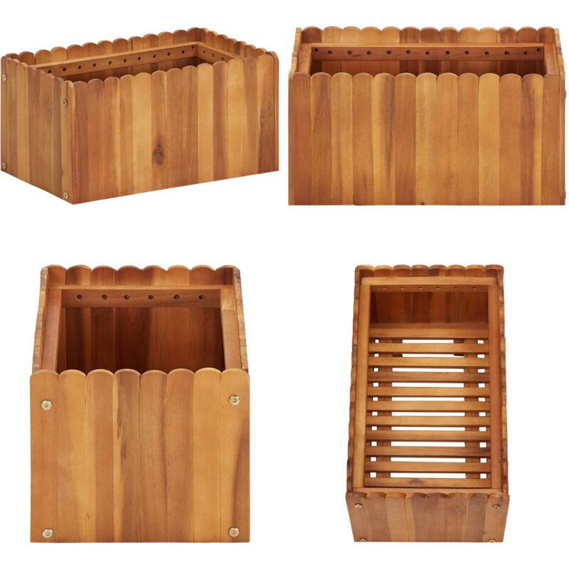 Lit surélevé de jardin 50x30x25 cm Bois massif d'acacia - Jardinière En Bois - Bac De Plantation - Lit Surélevé - Pot De Fleurs Extérieur
