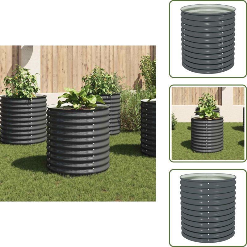 Vidaxl - Lit surélevé de jardin 80x80x81 cm Acier galvanisé Gris - Jardiniere Exterieure - Pot De Fleurs Extérieur - Bac Plante - Lit Surélevé Jardin