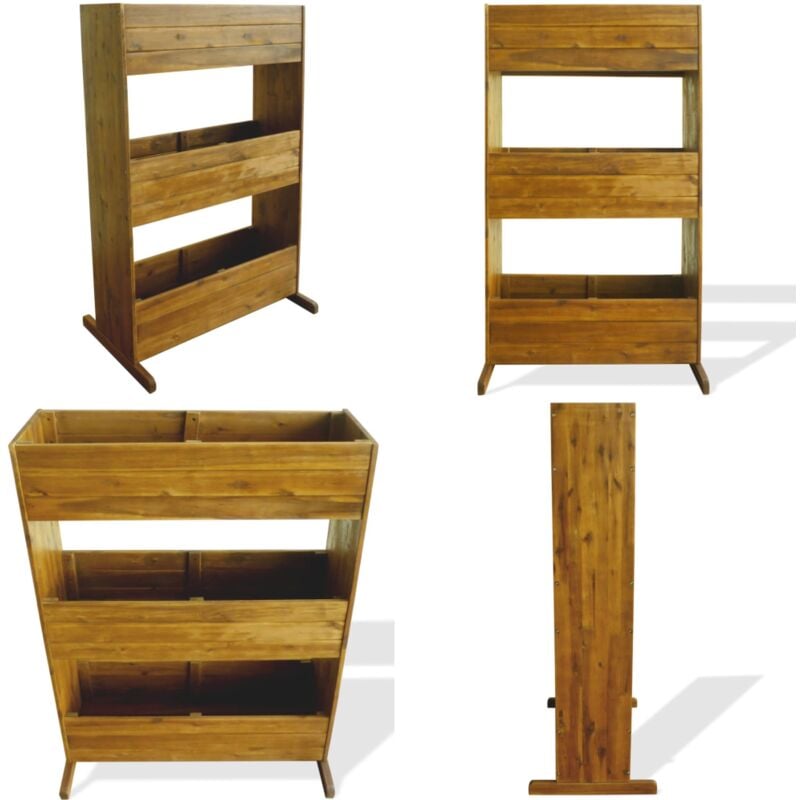 Vidaxl - Lit surélevé de jardin à 3 niveaux Bois massif d'acacia - Jardinière - Bac à Plantation - Pot De Fleurs - Meuble De Jardin - Décoration