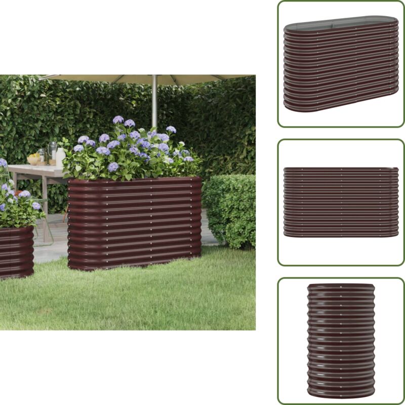 Vidaxl - Lit surélevé de jardin Acier enduit de poudre marron - Jardiniere Surélevée - Bac à Fleurs - Pot De Fleurs Extérieur - Décoration Jardin