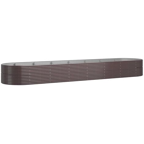 Lit surélevé de jardin Acier enduit de poudre marron vidaXL