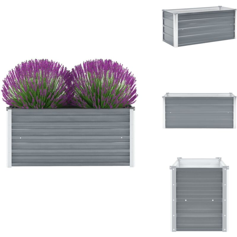 Lit surélevé de jardin Acier galvanisé 100x40x45 cm Gris - Jardinière - Bac De Plantation - Pot De Fleurs Extérieur - Jardin Vertical - Culture