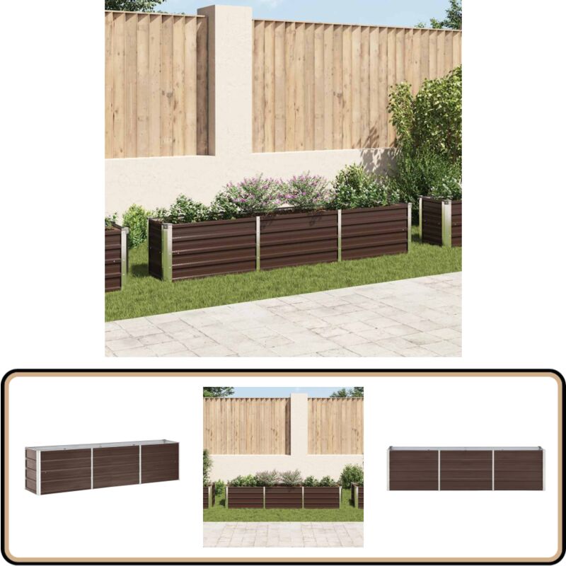 Vidaxl - Lit surélevé de jardin Acier galvanisé 240x40x45 cm Marron - Jardinière - Pot De Fleurs - Bac De Plantation - Extérieur - Jardin