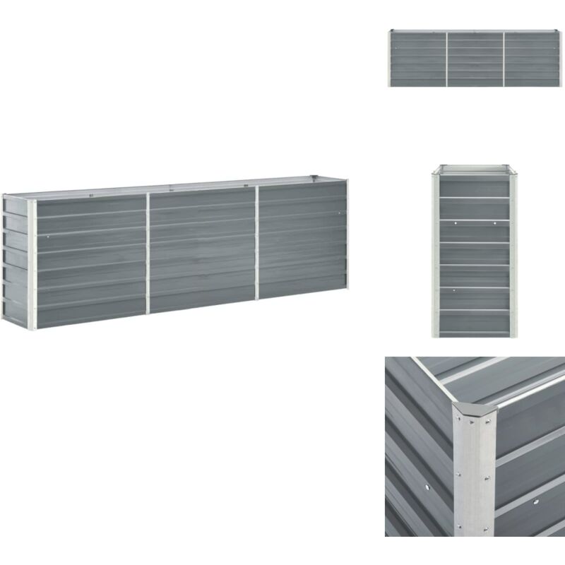 Vidaxl - Lit surélevé de jardin Acier galvanisé 240x40x77 cm Gris - Jardinière - Pot De Fleurs - Bac De Plantation - Jardin Extérieur - Décoration