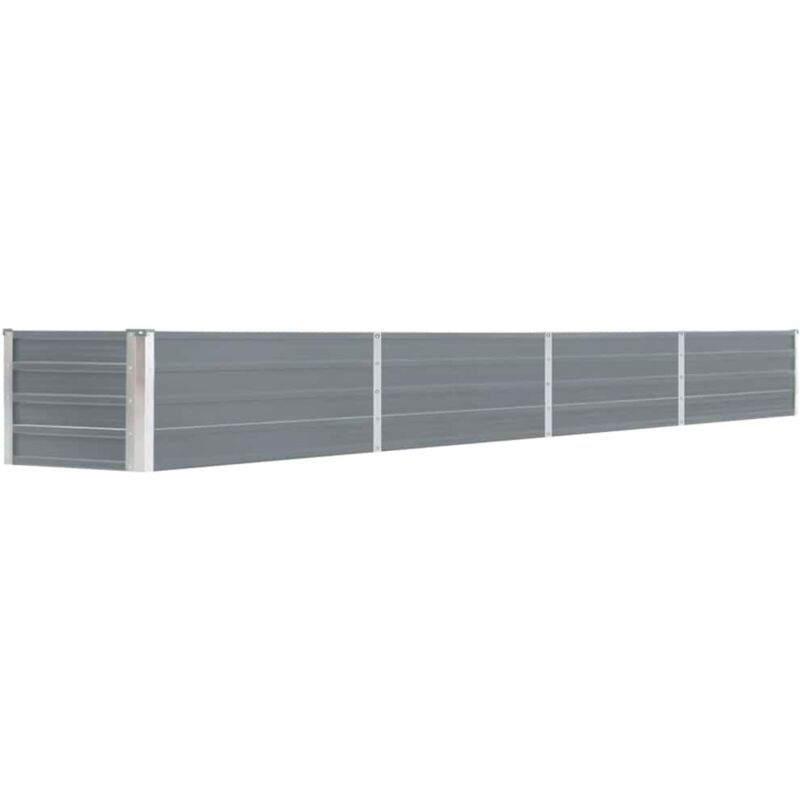 Lit surélevé de jardin Acier galvanisé 320x40x45 cm Gris