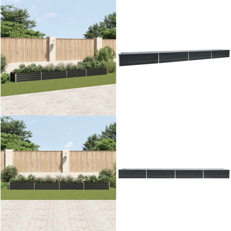 Vidaxl - Lit surélevé de jardin Acier galvanisé 600x80x45 cm Anthracite - Jardinière - Pot De Fleurs Extérieur - Bac à Plantation - Fleurissement