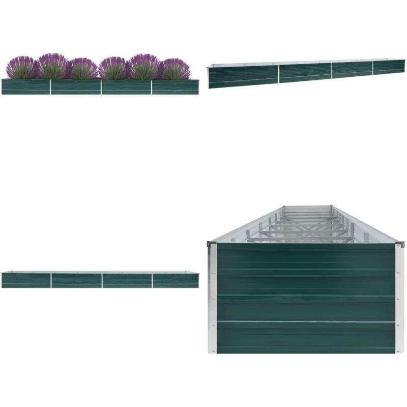 Vidaxl - Lit surélevé de jardin Acier galvanisé 600x80x45 cm Vert - Jardinière - Pot De Fleurs Extérieur - Bac De Culture - Jardin Vertical