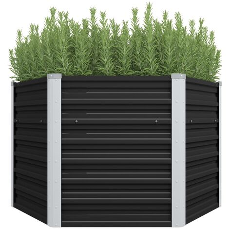 vidaXL Lit Surélevé de Jardin Acier Galvanisé Argenté Jardinière Multi-taille