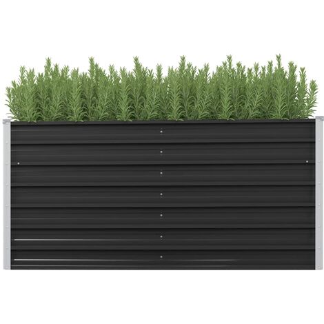 Lit surélevé de jardin Anthracite 160x40x77 cm Acier galvanisé